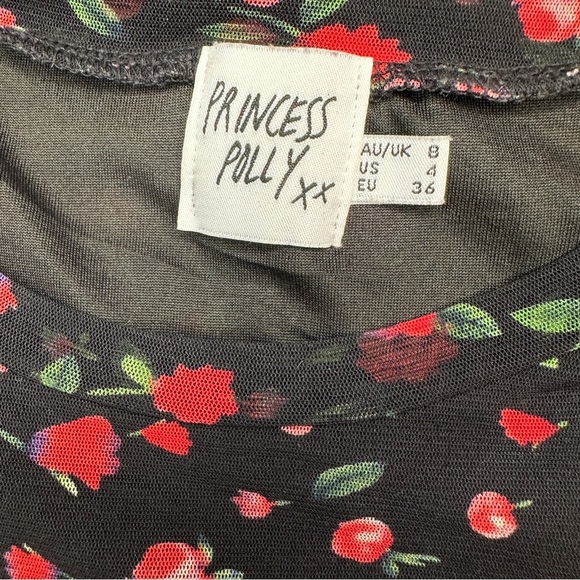 🌹 Princess Polly Sheer Mesh Floral Bodycon Mini Dress – Size 4 (US) - Picture 10 of 14